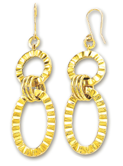 
14k Yellow Spectacular Textured Links Earrings
