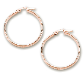 
14k Rose Gold Shiny Light Weight Hoop Earrings
