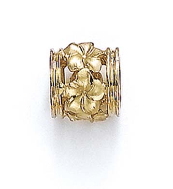 
14k Yellow Gold Plumeria Barrel Slide
