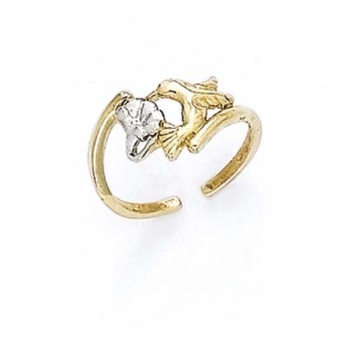 
14k Two-Tone Gold Humming Bird Toe Ring
