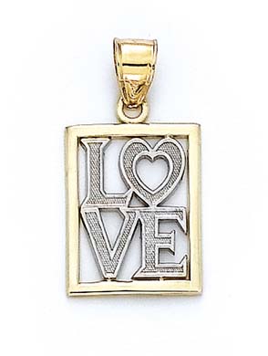 
14k Two-Tone Gold Love Pendant
