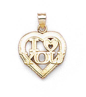 
14k Yellow Gold I (Heart) You Pendant
