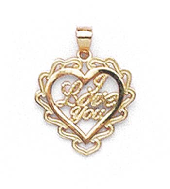 
14k Yellow Gold I Love You Heart Pendant
