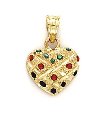 
14k Yellow Gold Small Enamel Heart Pendant
