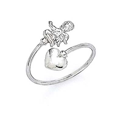 
14k White Gold Cupid Toe Ring
