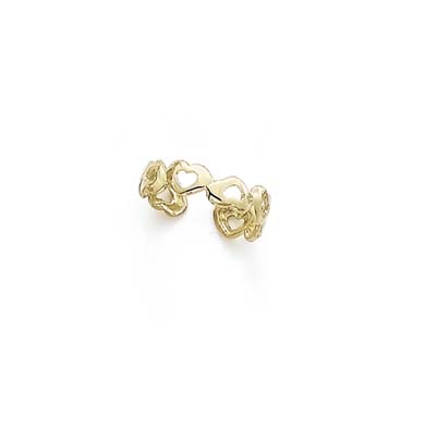 
14k Yellow Gold Cutout Hearts Toe Ring
