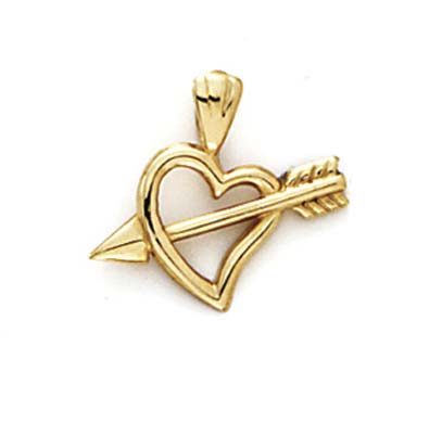 
14k Yellow Gold Heart and Arrow Pendant
