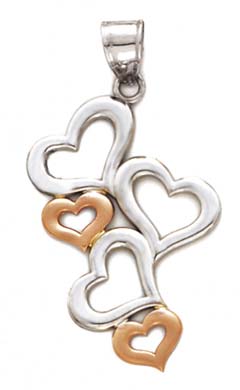 
14k Two-Tone Gold Hearts Pendant
