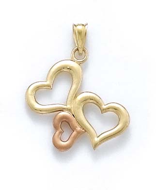 
14k Two-Tone Gold Open Heart Pendant
