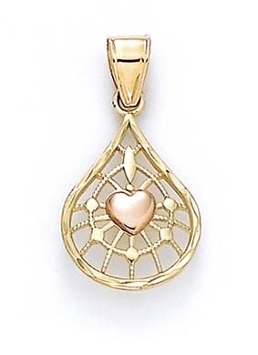 
14k Two-Tone Gold Heart Web Pendant
