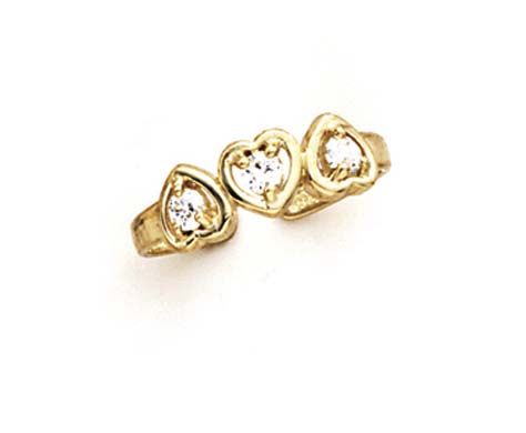 
14k Yellow Gold Cubic Zirconia Heart Toe Ring
