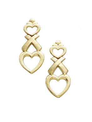 
14k Yellow Gold Hugs and Kisses Earrings
