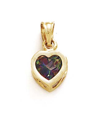 
14k Yellow Gold Mystic Topaz Heart Pendant
