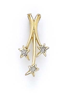 
14k Two-Tone Gold 3 Stars Slide
