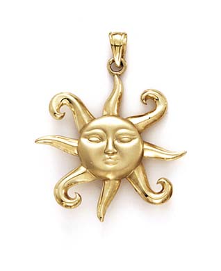 
14k Yellow Gold Sun Pendant
