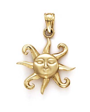 
14k Yellow Gold Small Sun Pendant
