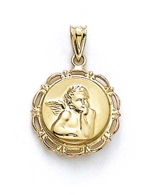 
14k Yellow Gold Angel In Frame Pendant
