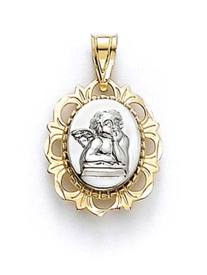 
14k Two-Tone Angel Prayer on Back Pendant
