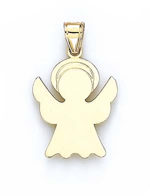 
14k Yellow Gold Angel Outline Pendant
