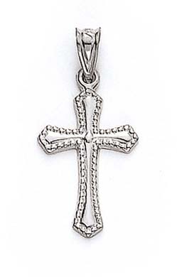 
14k White Solid Cross Pendant
