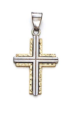 
14k Two-Tone Gold Cross Pendant
