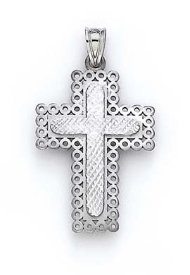 
14k White Gold X Sparkle-Cut Cross Pendant
