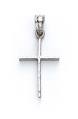 
14k White Small Sparkle-Cut Cross Pendant
