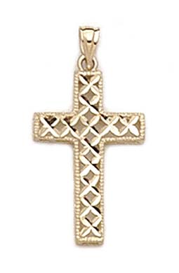 
14k Yellow Gold Sparkle-Cut Cross Pendant
