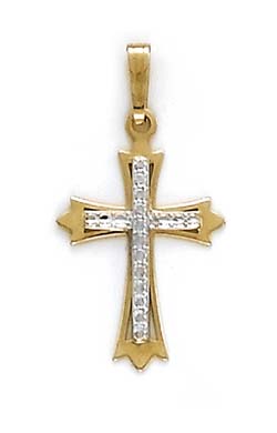 
14k Two-Tone Cross Pendant
