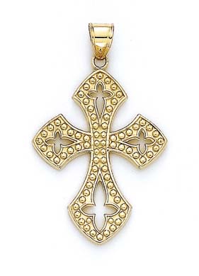 
14k Yellow Gold Gothic Style Cross Pendant
