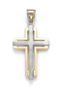 
14k Two-Tone Gold Cross Pendant
