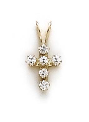 
14k Yellow Gold Cross Cubic Zirconia Pendant
