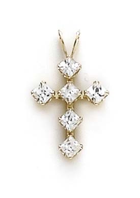 
14k Yellow Gold Cross Cubic Zirconia Pendant
