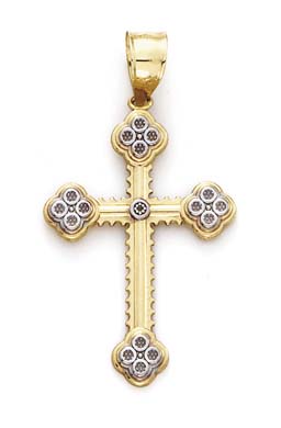 
14k Yellow Gold Cross Diamond Pendant
