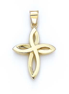 
14k Yellow Gold 2-Tier Polished Design Cross Pendant
