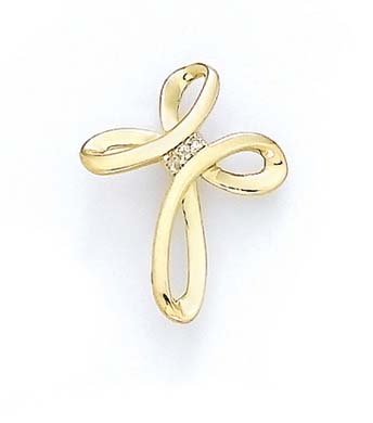 
14k Yellow Gold Diamond Cross Pendant
