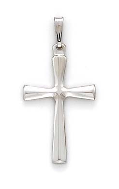 
14k White Gold Hollow Cross Pendant
