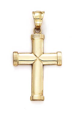 
14k Yellow Gold Large Plain Cross X Center Pendant
