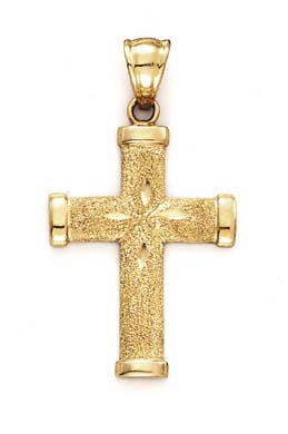 
14k Yellow Gold Large Plain Cross X Center Pendant
