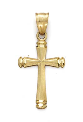 
14k Yellow Gold Sparkle-Cut Cross Pendant
