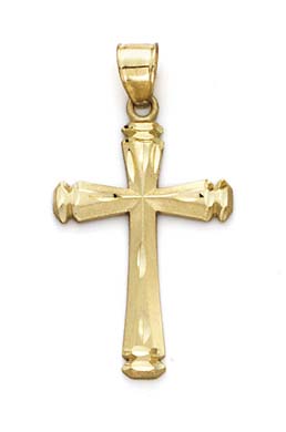 
14k Yellow Gold Sparkle-Cut Cross Pendant
