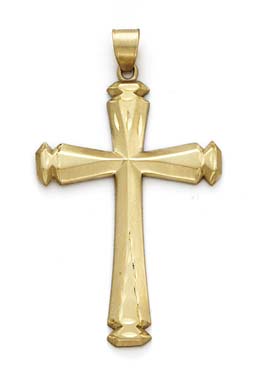 
14k Yellow Gold Sparkle-Cut Cross Pendant
