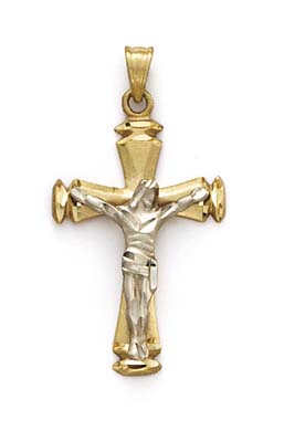 
14k Two-Tone Gold Crucifix Pendant
