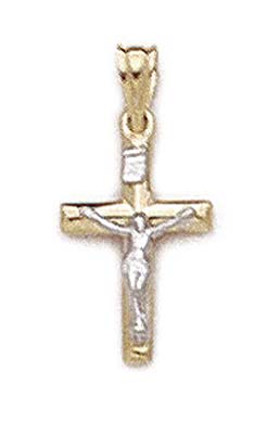 
14k Two-Tone Hollow Crucifix Pendant
