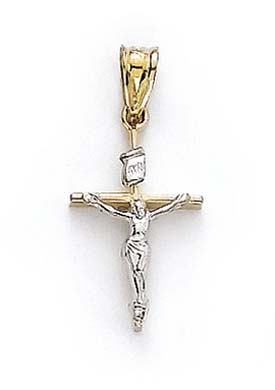 
14k Two-Tone Small Crucifix Pendant
