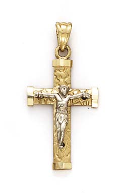 
14k Two-Tone Gold Crucifix Pendant
