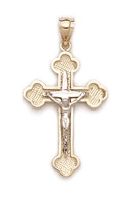 
14k Two-Tone Gold Crucifix Pendant
