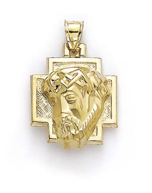 
14k Large Christ Head Pendant
