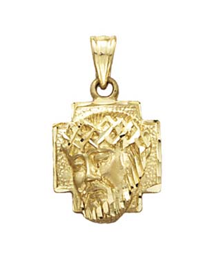 
14k Yellow Gold Christ Head Pendant
