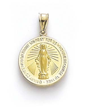 
14k Round Miraculous Medallion Pendant
